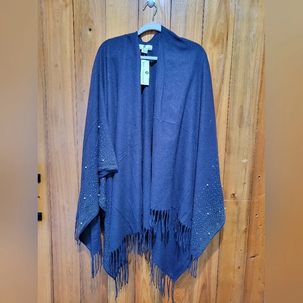 Jessica McClintock Blue Cape with Fringe
